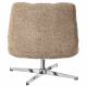 Fauteuil Montclar Athezza Siège en Acier Chrome et Tissu Beige Chiné Assise Pivotante Lounge Esprit Rétro 76x89x93cm