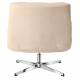 Fauteuil Montclar Athezza Siège en Acier Chrome et Tissu Ecru Assise Pivotante Lounge Esprit Rétro 76x89x93cm