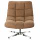 Fauteuil Montclar Athezza Siège en Acier Chrome et Tissu Weimar Assise Pivotante Lounge Esprit Rétro 76x89x93cm