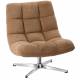Fauteuil Montclar Athezza Siège en Acier Chrome et Tissu Weimar Assise Pivotante Lounge Esprit Rétro 76x89x93cm