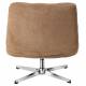 Fauteuil Montclar Athezza Siège en Acier Chrome et Tissu Weimar Assise Pivotante Lounge Esprit Rétro 76x89x93cm