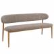 Banc Georgia Athezza Pied Naturel Banquette de Salle à Manger en Acier et Tissu Taupe 55x77x161cm
