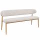 Banc Georgia Athezza Pied Naturel Banquette de Salle à Manger en Acier et Tissu Beige 55x77x161cm