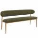 Banc Georgia Athezza Pied Naturel Banquette de Salle à Manger en Acier et Tissu Vert 55x77x161cm