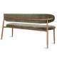 Banc Georgia Athezza Pied Naturel Banquette de Salle à Manger en Acier et Tissu Vert 55x77x161cm