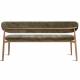 Banc Georgia Athezza Pied Naturel Banquette de Salle à Manger en Acier et Tissu Vert 55x77x161cm