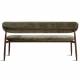 Banc Georgia Athezza Pied Noyer Banquette de Salle à Manger en Acier et Tissu Vert 55x77x161cm