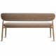 Banc Georgia Athezza Pied Naturel Banquette de Salle à Manger en Acier et Tissu Taupe 55x77x161cm