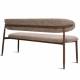 Banc Georgia Athezza Pied Noyer Banquette de Salle à Manger en Acier et Tissu Taupe 55x77x161cm
