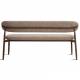 Banc Georgia Athezza Pied Noyer Banquette de Salle à Manger en Acier et Tissu Taupe 55x77x161cm